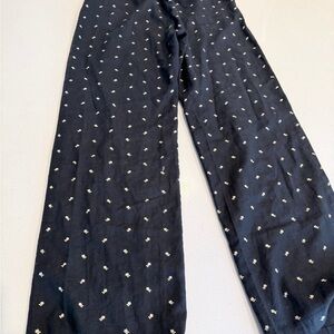 Treasure & Bond Black lounge pants with Yellow Floral Print